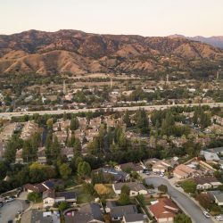 Aerial,Sunset,View,Of,A,Residential,Section,Of,San,Dimas,
